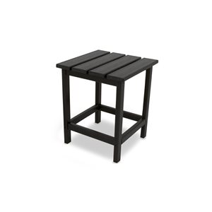 POLYWOOD Long Island Black Square Outdoor End Table 15-in W x 15-in L