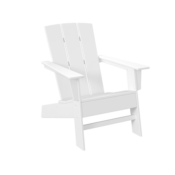 allen + roth Oakport White Plastic Adirondack Chair