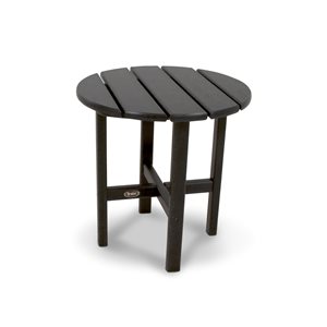 Trex Outdoor Furniture Cape Cod Charcoal Black Round Outdoor End Table 18-in W x 18-in L