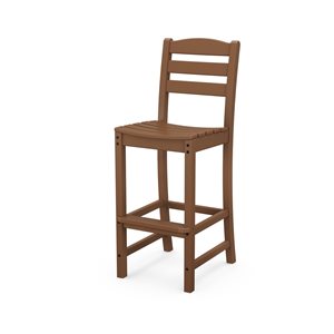 POLYWOOD La Casa Café Teak Plastic Bar Chair with Footrest