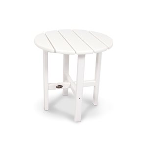 Trex Outdoor Furniture Cape Cod Classic White Round Outdoor End Table 18-in W x 18-in L