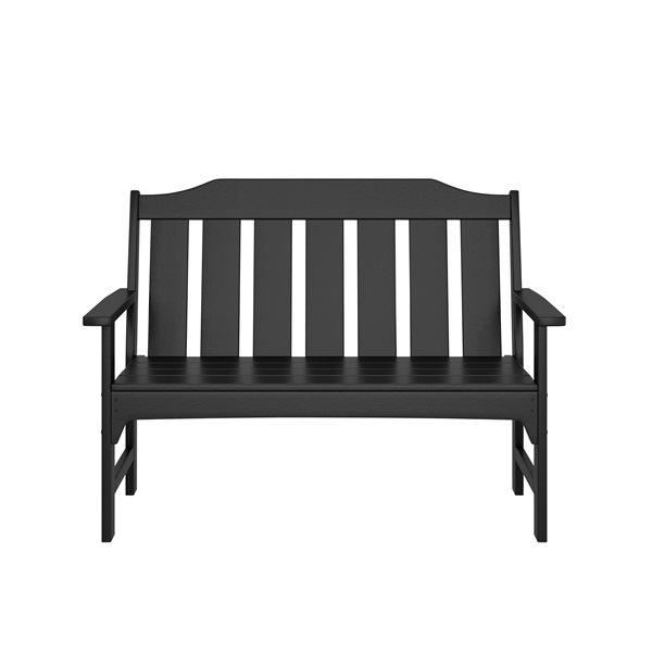 allen + roth Oakport 48-in x 36-in Black Lumber Bench