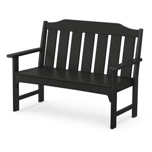 allen + roth Oakport 48-in x 36-in Black Lumber Bench