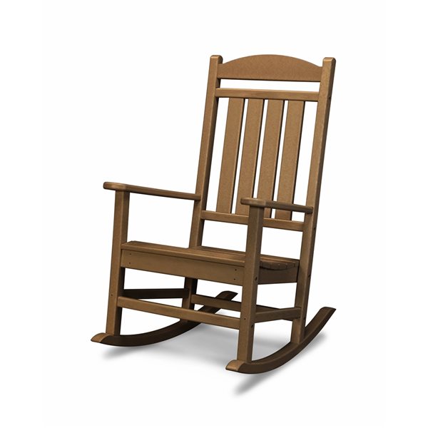POLYWOOD Rocker Teak Plastic Presidential Rocking Chair