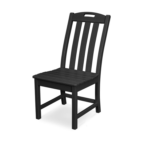 Trex Outdoor Yacht Club Charcoal-Black Plastic Dining Chair