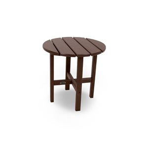 POLYWOOD Mahogany Round Outdoor End Table 18-in W x 18-in L