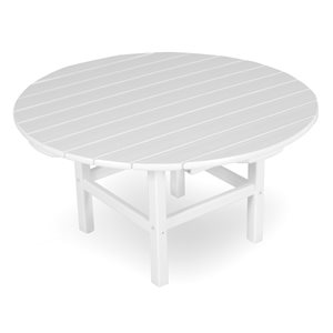 POLYWOOD White Round Outdoor Coffee Table 38-in W x 38-in L