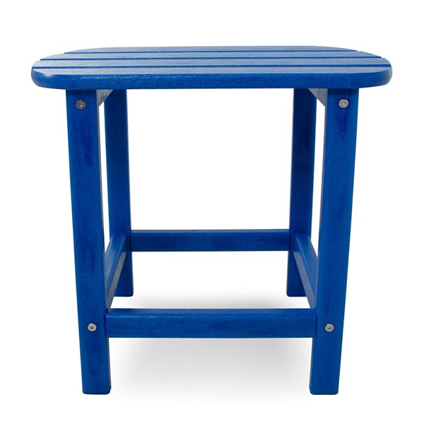 POLYWOOD South Beach Pacific Blue Rectangle Outdoor End Table 19-in W x 15-in L