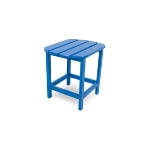 POLYWOOD South Beach Pacific Blue Rectangle Outdoor End Table 19-in W x 15-in L