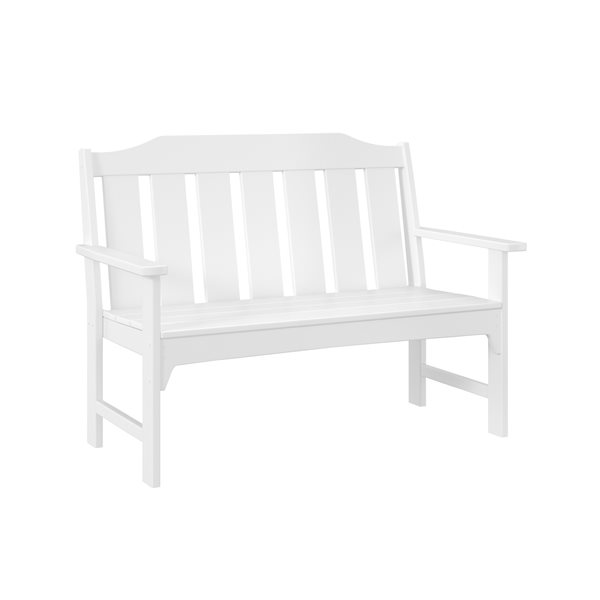 allen + roth Oakport 48-in x 36-in White Lumber Bench