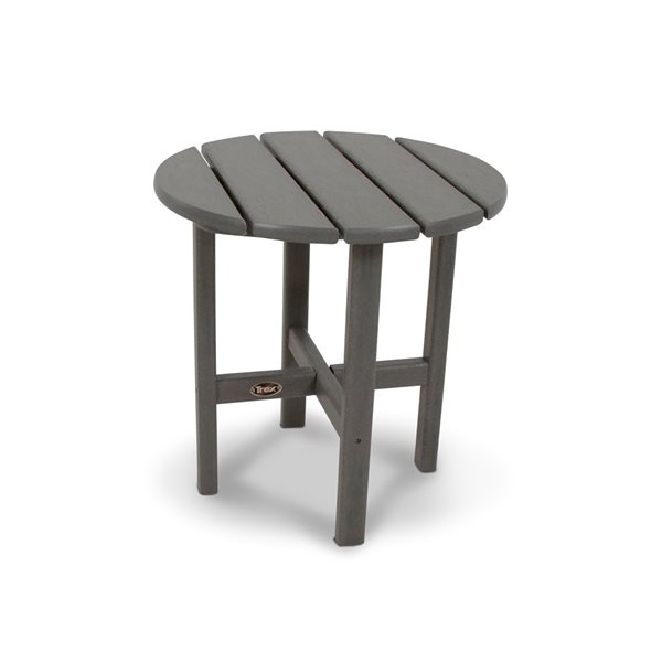 Trex Outdoor Furniture Cape Cod Stepping Stone Round Outdoor End Table 18-in W x 18-in L