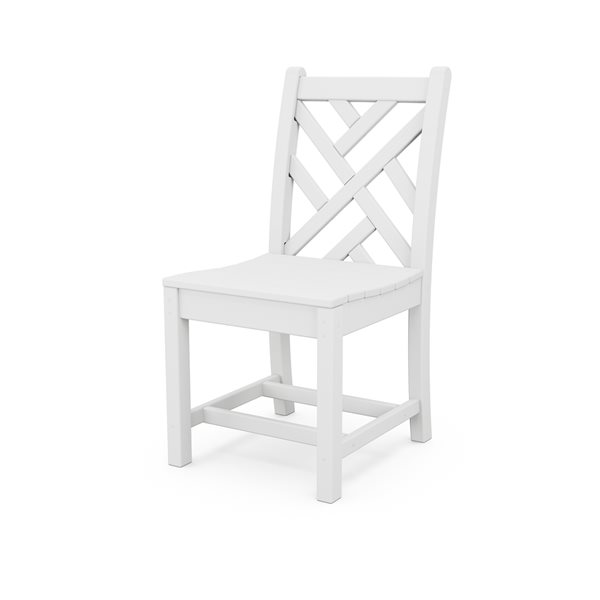 POLYWOOD Chippendale White Plastic Dining Chair