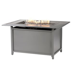 Oakland Living 31-in W 50,000-BTU Grey Aluminum Propane Fire Pit Table