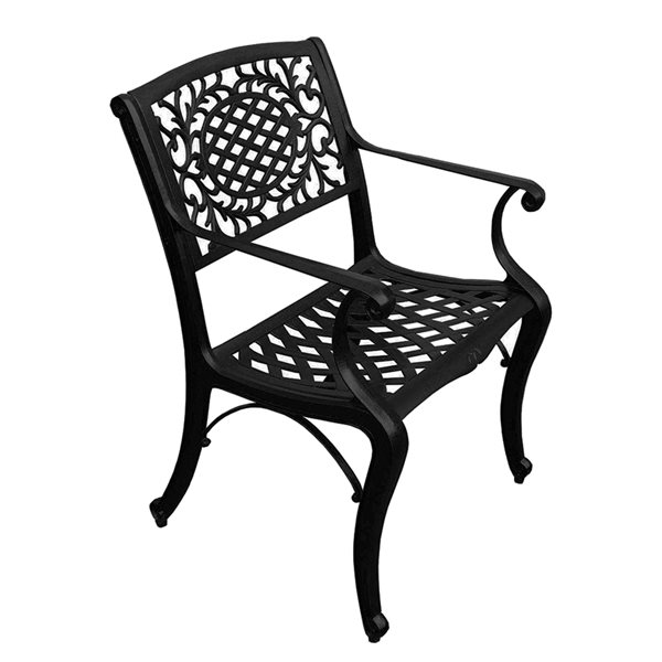 Oakland Living 67-in Black Patio Dining Set with Chairs - 7-Piece