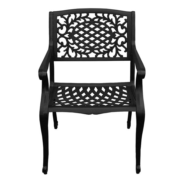 Oakland Living 67-in Black Patio Dining Set with Chairs - 7-Piece