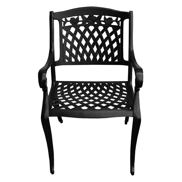 Oakland Living 68-in Black Patio Dining Set with Chairs - Set of 7