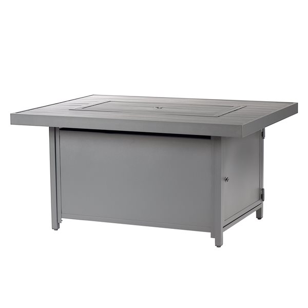 Oakland Living 48-in W 55,000-BTU Rectangular Grey Aluminum Propane Fire Pit Table