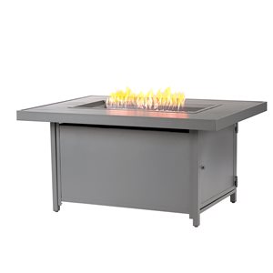 Oakland Living 48-in W 55,000-BTU Rectangular Grey Aluminum Propane Fire Pit Table