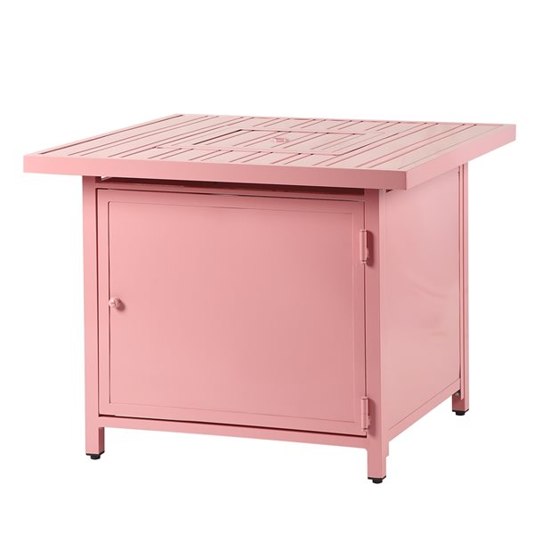 Oakland Living 32-in W 37,000-BTU Pink Aluminum Propane Fire Pit Table