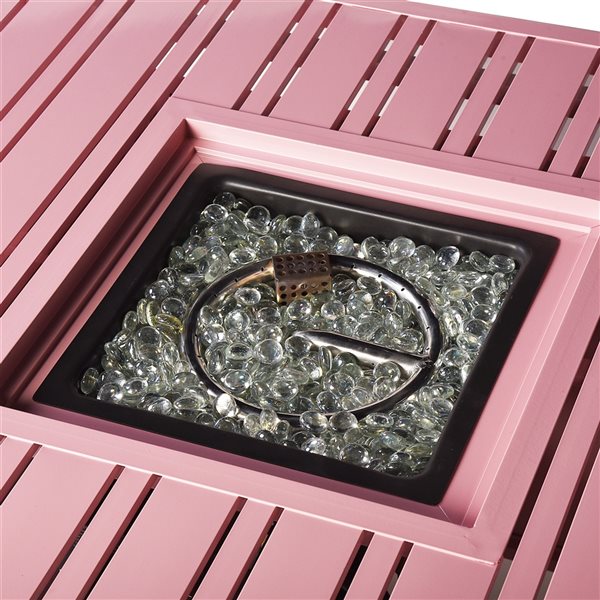 Oakland Living 32-in W 37,000-BTU Pink Aluminum Propane Fire Pit Table