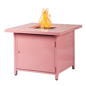 Oakland Living 32-in W 37,000-BTU Pink Aluminum Propane Fire Pit Table