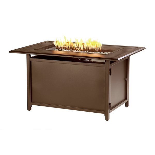 Oakland Living 31-in W 55,000-BTU Rectangular Brown Aluminum Propane ...