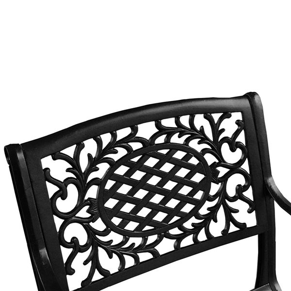 Oakland Living Black Metal Stationary Traditional Patio Dining Chair