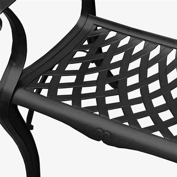 Oakland Living Black Metal Stationary Traditional Patio Dining Chair