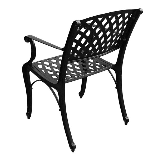 Oakland Living Metal Stationary Modern Patio Dining Chair in Black