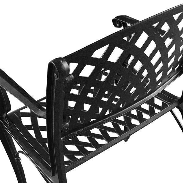 Oakland Living Metal Stationary Modern Patio Dining Chair in Black