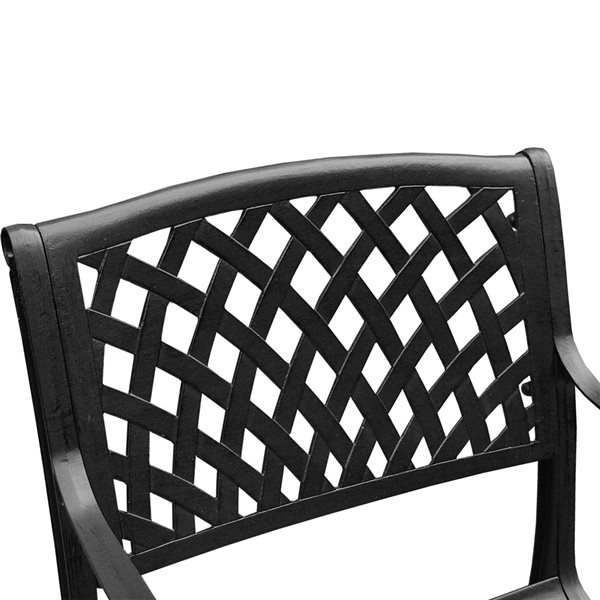 Oakland Living Metal Stationary Modern Patio Dining Chair in Black