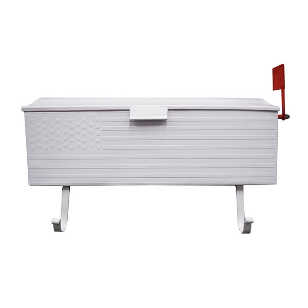 Oakland Living 16.5-in x 4.5-in x 6-in White Metal Wall Mounted Mailbox with Newspaper Holder