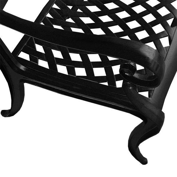 Oakland Living Metal Stationary Traditional Patio Dining Chair in Black