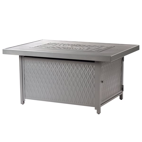 Oakland Living 48-in W 55,000-BTU Rectangular Aluminum Propane Fire Pit Table in Grey