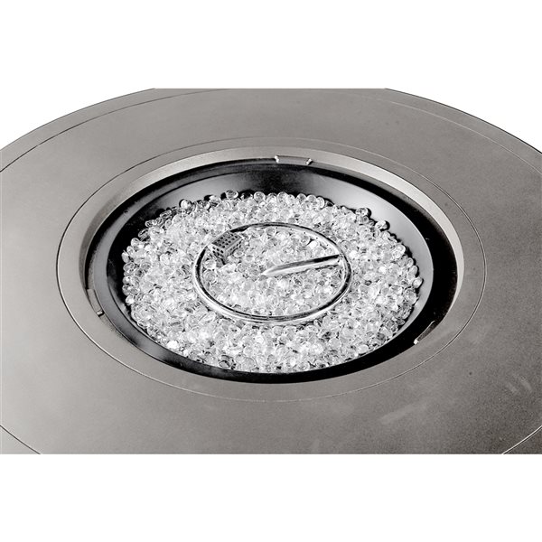 Oakland Living 44-in W 55,000-BTU Round Aluminum Propane Fire Pit Table in Grey