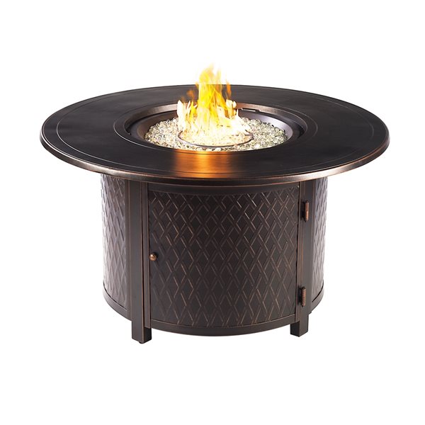 Image of Oakland Living | 44-In W 55,000-Btu Round Antique Copper Aluminum Propane Fire Pit Table | Rona