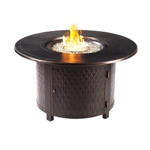 Oakland Living 44-in W 55,000-BTU Round Antique Copper Aluminum Propane Fire Pit Table