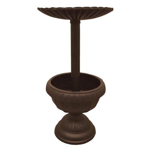 Oakland Living 35-in Brown Round Metal Birdbath with Planter