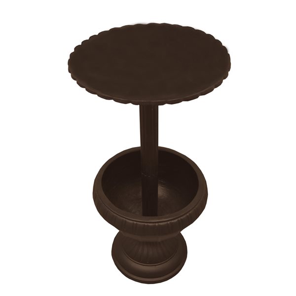 Oakland Living 35-in Brown Round Metal Birdbath with Planter