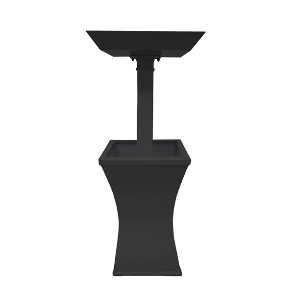 Oakland Living 40-in Black Square Metal Birdbath with Planter
