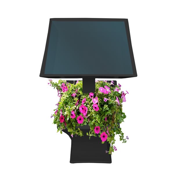 Oakland Living 40-in Black Square Metal Birdbath with Planter