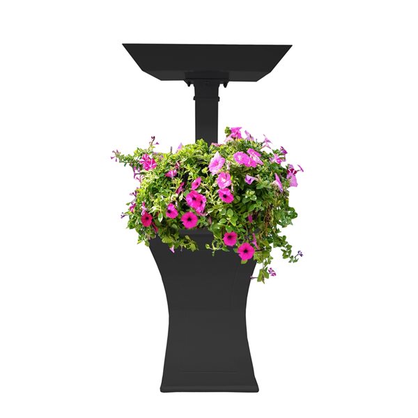 Oakland Living 40-in Black Square Metal Birdbath with Planter
