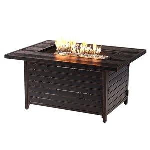 Oakland Living 48-in W 55,000-BTU Rectangular Aluminum Propane Fire Pit Table with Antique Copper Finish