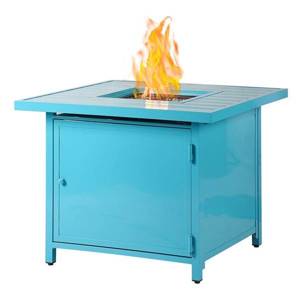 Oakland Living 32-in W 37,000-BTU Blue Aluminum Propane Fire Pit Table