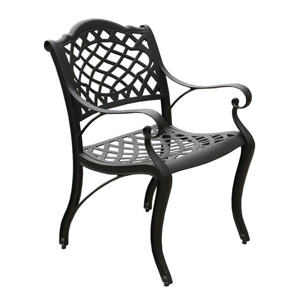 Oakland Living 68-in Black Modern Patio Dining Set with Chairs - 7-Piece