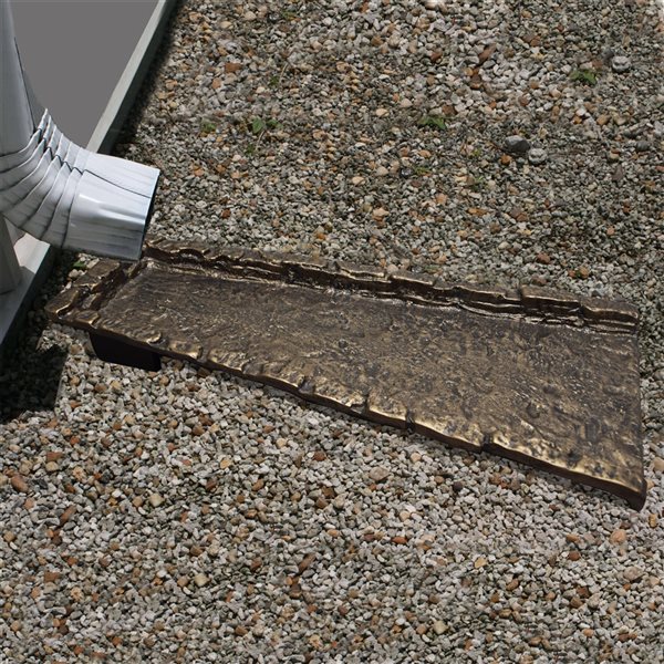 Oakland Living Bronze Slate Stone Cast Aluminum Downspout Splash Block