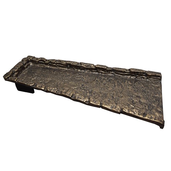 Oakland Living Bronze Slate Stone Cast Aluminum Downspout Splash Block
