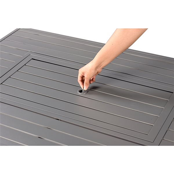 Oakland Living 48-in W 55,000-BTU Rectangular Aluminum Propane Fire Pit Table in Grey