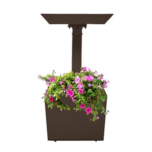 Oakland Living 35-in Brown Square Metal Birdbath with Planter