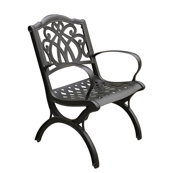 Oakland Living Black Metal Stationary Patio Dining Chair